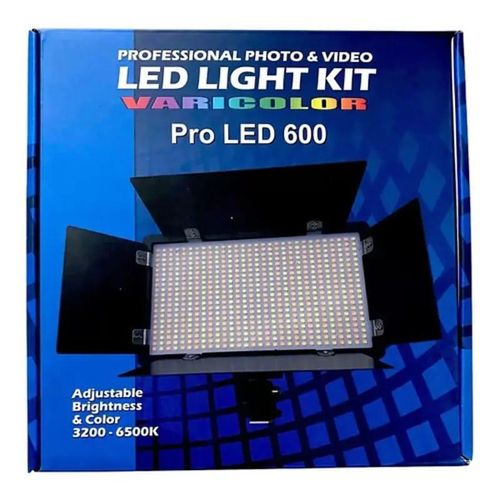 Professional Photo & Video Led Pro Light Kit Varicolor 600-Bulb LED Mountable Video Light With Remote Control Power Adapter For Tiktok Film Videography And Photography Shooting- Multicolor
