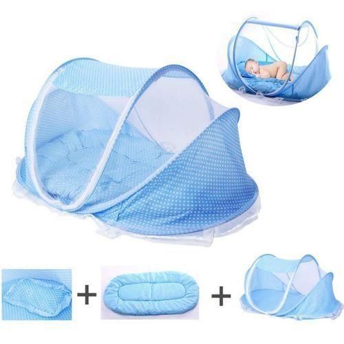 Movable Baby Pop Up Bed Pillow Mosquito NetBlue Colour