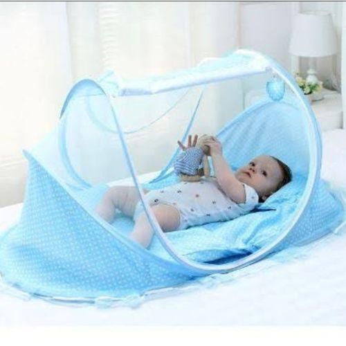 Movable Baby Pop Up Bed Pillow Mosquito NetBlue Colour