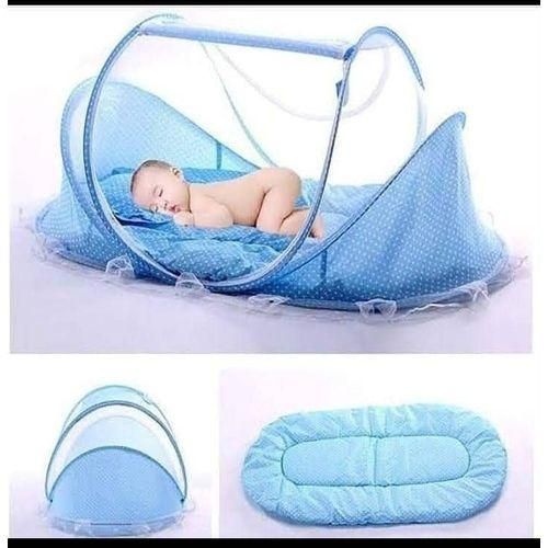 Movable Baby Pop Up Bed Pillow Mosquito NetBlue Colour