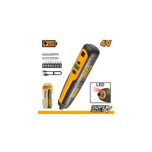 INGCO Lithium-Ion Cordless Screwdriver 4V - Black/Orange