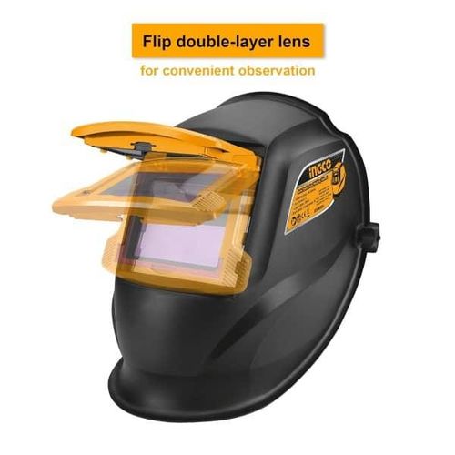 INGCO Auto Darkening Welding Helmet - Black & Yellow