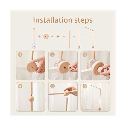 Baby Crib Mobile Arm  Wooden Mobile Arm for Crib Mobile Ha