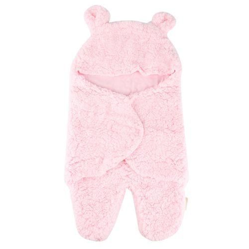 Baby Swaddle Blanket Boys Girls Cute Cotton Plush Receiving Blanket Newborn Sleeping Wraps for 06 MonthsPink