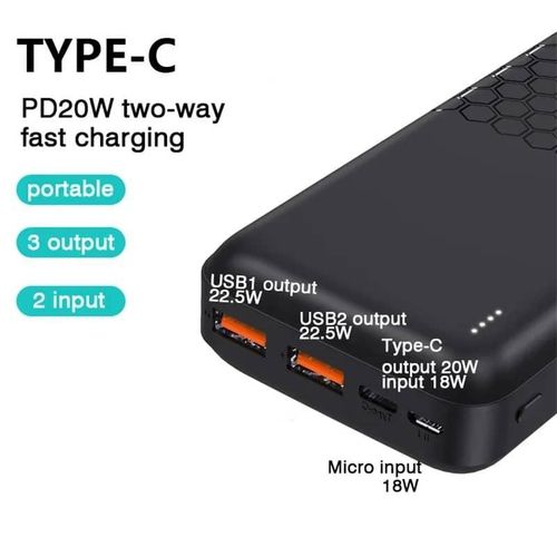 FLOATING ARK 22.5W Power Bank 10000mAh Portable Fast Charging Powerbank 10000mah USB C PD Qucik Charge External Battery For All Phones- Multicolor