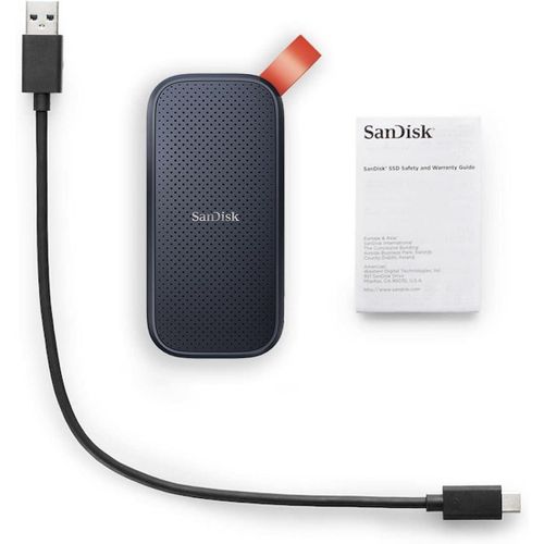 1TB Portable SSD - Up to 520MB/s, USB-C, USB 3.2 Gen 2 - SDSSDE30-1T00-G25 -Black