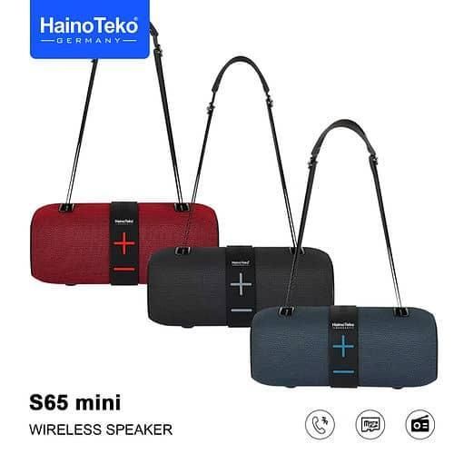 S65 Portable Bluetooth Speaker with Power Bank Function with Carrying Strap Supports FM Radio and with USB and Memory Card Slot Elegant-Multicolor
