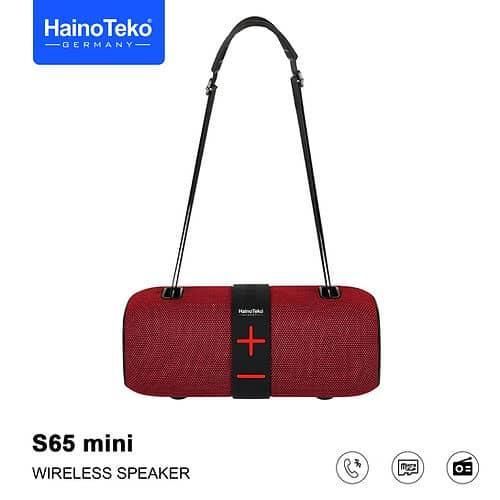 S65 Portable Bluetooth Speaker with Power Bank Function with Carrying Strap Supports FM Radio and with USB and Memory Card Slot Elegant-Multicolor