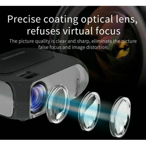 T7 HD 1080P Smart Home Theater Projector Multimedia Multi-Screen Interactive (7000 lm) Portable Projector- Multicolor