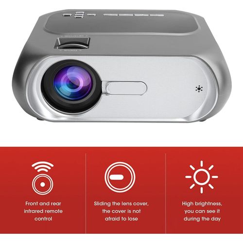 T7 HD 1080P Smart Home Theater Projector Multimedia Multi-Screen Interactive (7000 lm) Portable Projector- Multicolor