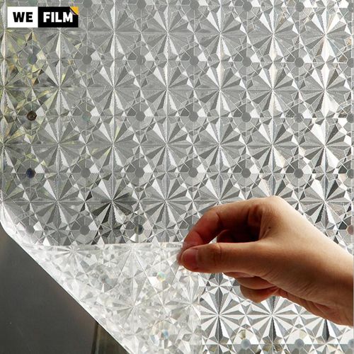 WEFILM 3D Matt Window Film Privacy Stained Glass Vinyl Self Adhesive Film Static Cling Heat Insulation WIndow Sticker for Home