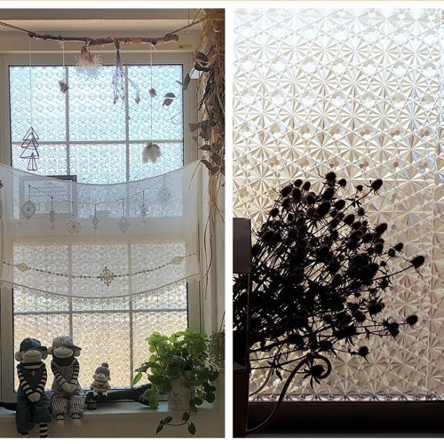 WEFILM 3D Matt Window Film Privacy Stained Glass Vinyl Self Adhesive Film Static Cling Heat Insulation WIndow Sticker for Home
