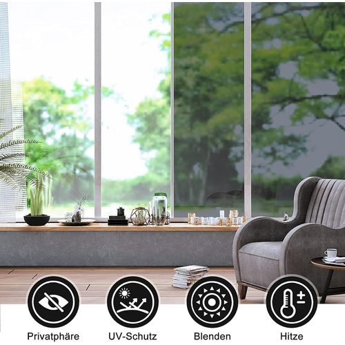 WEPHOTO Gray Window Film Mirror Film Tint Film One Side Transparent Anti-UV Thermal Insulation Static Self-Adhesive Privacy Used for Office Living Room or Bedroom
