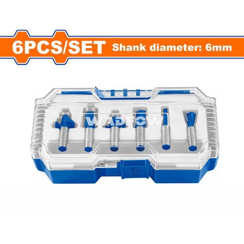WADFOW 6pcs Router Bits Set 6mm - Blue