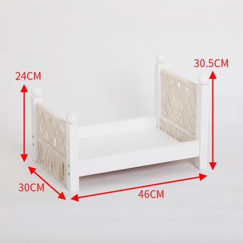 Newborn Props Baby Crib White  Assisted Wood Cot