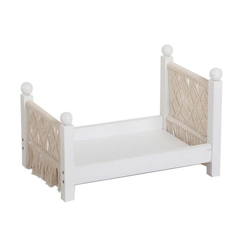 Newborn Props Baby Crib White  Assisted Wood Cot