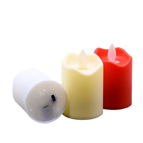 Home decoration dozen warm white flickering Pillar candles battery operated flameless