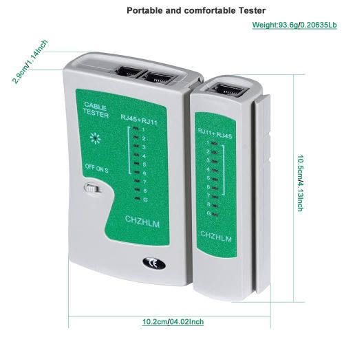 Updated Network Cable Tester LAN Cable Test Support POE Network Cable Tool for RJ45/RJ11/RJ12/CAT5/CAT6/UTP Ethernet Cable Fireproof Material