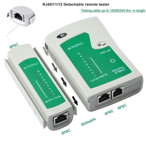 Updated Network Cable Tester LAN Cable Test Support POE Network Cable Tool for RJ45/RJ11/RJ12/CAT5/CAT6/UTP Ethernet Cable Fireproof Material