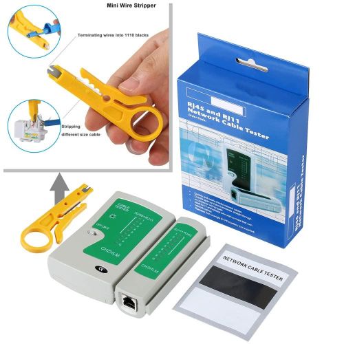 Updated Network Cable Tester LAN Cable Test Support POE Network Cable Tool for RJ45/RJ11/RJ12/CAT5/CAT6/UTP Ethernet Cable Fireproof Material
