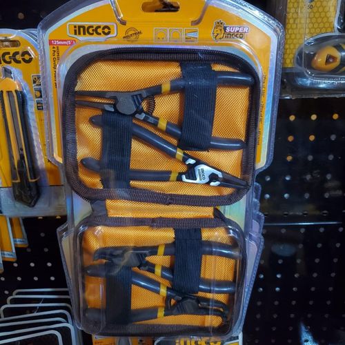 INGCO 4 Pieces Circlip Plier Set - Silver