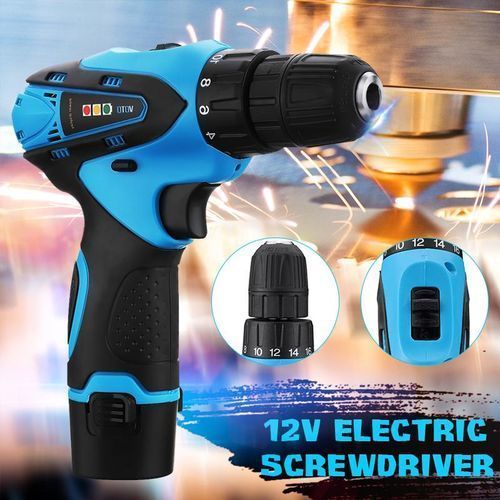 12V Two-Speed Cordless Drill Driver Screw Electric Screwdriver Tool Li Battery