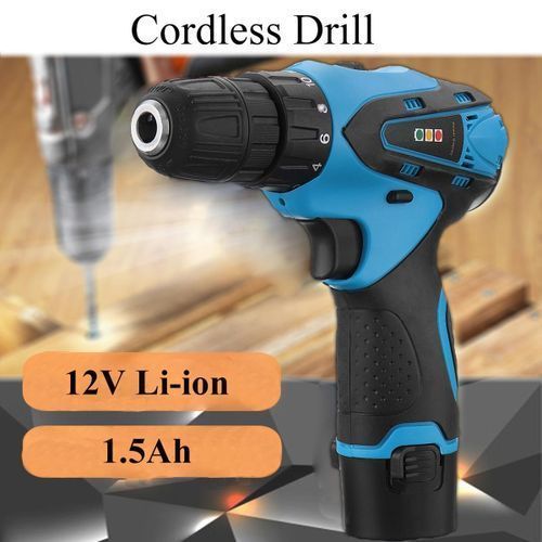 12V Two-Speed Cordless Drill Driver Screw Electric Screwdriver Tool Li Battery