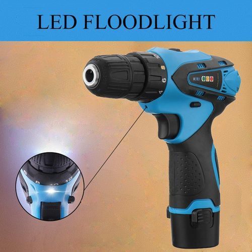 12V Two-Speed Cordless Drill Driver Screw Electric Screwdriver Tool Li Battery