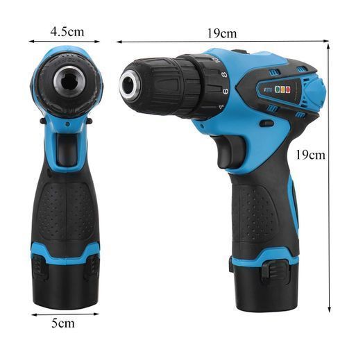 12V Two-Speed Cordless Drill Driver Screw Electric Screwdriver Tool Li Battery
