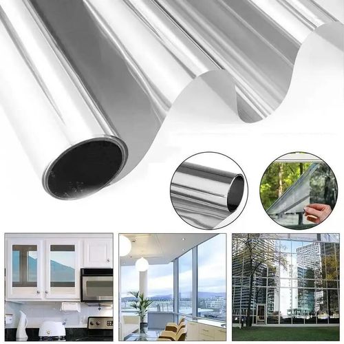 Silver Window Film Privacy One Way Mirror Glass Tint Heat Control Sun UV Blocking Sliding Door Tinting Reflective Static Cling For Home