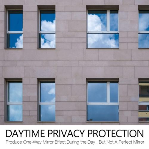 Silver Window Film Privacy One Way Mirror Glass Tint Heat Control Sun UV Blocking Sliding Door Tinting Reflective Static Cling For Home