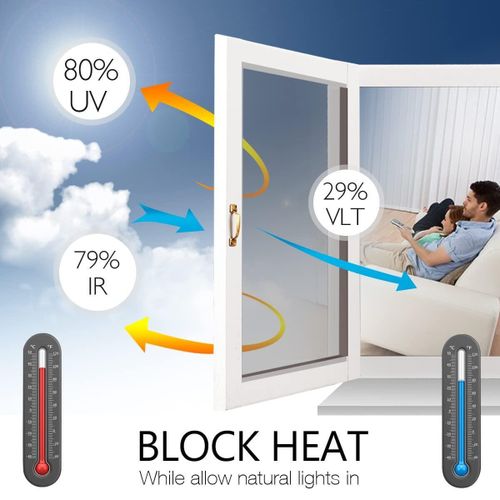 Silver Window Film Privacy One Way Mirror Glass Tint Heat Control Sun UV Blocking Sliding Door Tinting Reflective Static Cling For Home