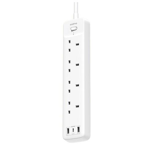 Oraimo 4AC Power Socket Wire Outlets 3 USB Ports Extension Socket Cord For Home And Office Use - OWS-U351- White