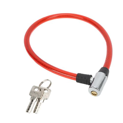 2 Keys Bike Locks Durable Metal Coil Flexible Cable Bicycle U-Locks Bike Lock
