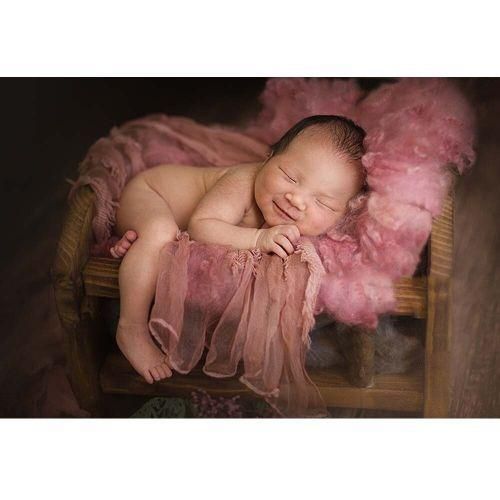 Vintage Wood Brown White Newborn Baby Photography Props Retro Wooden Bed Brown