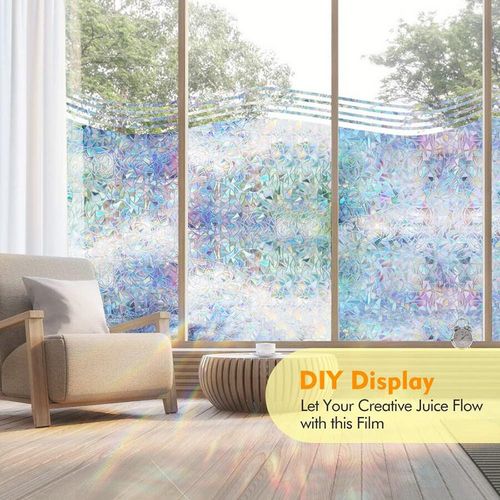 3D Window Sticker Electrostatic Static Decorative Privacy Window Rainbow Films for Stained Glass Self-Adhesive Film Anti UV Glass Sticker