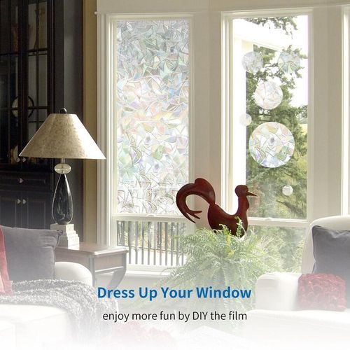 3D Window Sticker Electrostatic Static Decorative Privacy Window Rainbow Films for Stained Glass Self-Adhesive Film Anti UV Glass Sticker