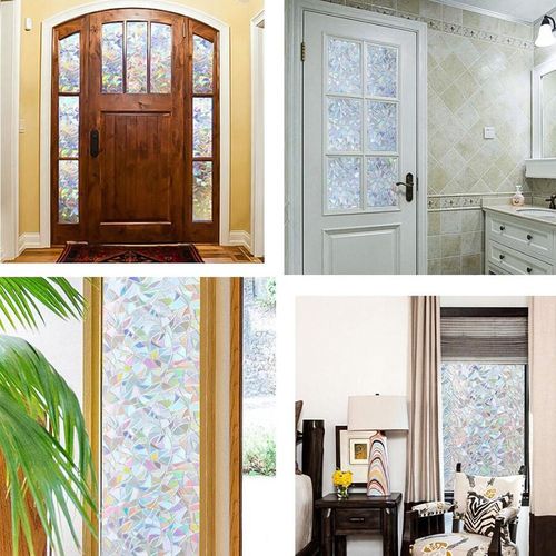 3D Window Sticker Electrostatic Static Decorative Privacy Window Rainbow Films for Stained Glass Self-Adhesive Film Anti UV Glass Sticker