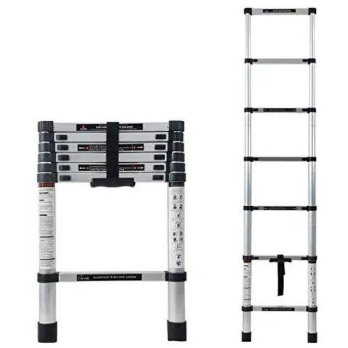 Other 7 Steps Aluminum Telescopic Extension Ladder 2m-Silver.