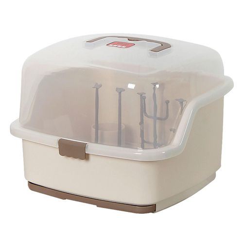 Moisture-proof Storage Box Durable and Anti-bacterial Storage Box for Storing Tableware or Fruits,Khaki NO5111