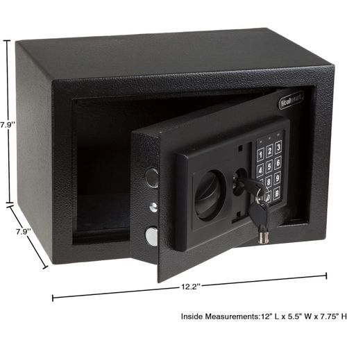 Digital Safe - Electronic Steel Safe with Keypad and Manual Override Keys - Protect Money, Jewelry, Passports - For Home  Business