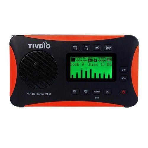 TIVDIO V116 Portable Shortwave Radio With FM MW SW Transistor MicroSD Card AUX Input MP3 Player Speaker Alarm World Receiver USBSD Card Sleep Alarm Clock EbookCalendar