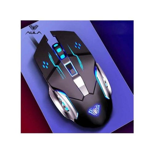 Aula USB Wired Gaming Mouse - Black-2400DPI - Button 6 - Aula