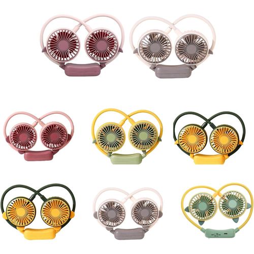 Folding Mini Fan Hands-Free Neck Fan Rechargeable Fan Quiet Sports Fans For Home Outdoor Portable Fans 2 Speeds Neckband Fan Portable Fan Hand Free
