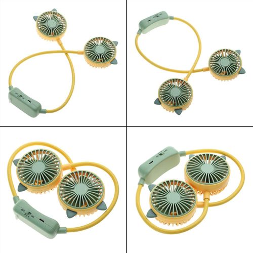 Folding Mini Fan Hands-Free Neck Fan Rechargeable Fan Quiet Sports Fans For Home Outdoor Portable Fans 2 Speeds Neckband Fan Portable Fan Hand Free
