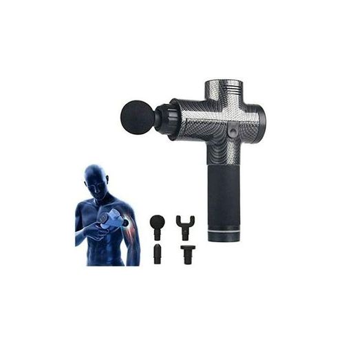 Heavy Duty4 Head Tissue Profesional Handheld Electric Massage Gun Fitness Muscle Relax Neck Body Relaxation Abs Medium Fascial Gun - Black