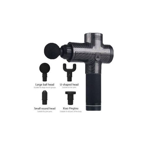 Heavy Duty4 Head Tissue Profesional Handheld Electric Massage Gun Fitness Muscle Relax Neck Body Relaxation Abs Medium Fascial Gun - Black