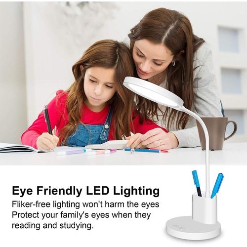 5W Rechargable Table lamp 3 Grade Dimming  USB-C Charging  LED Portable Desk Lamp for Study with Pen Stand  Easy Touch Control Glare Free Lighting Adjustable Light Head Pack of 1