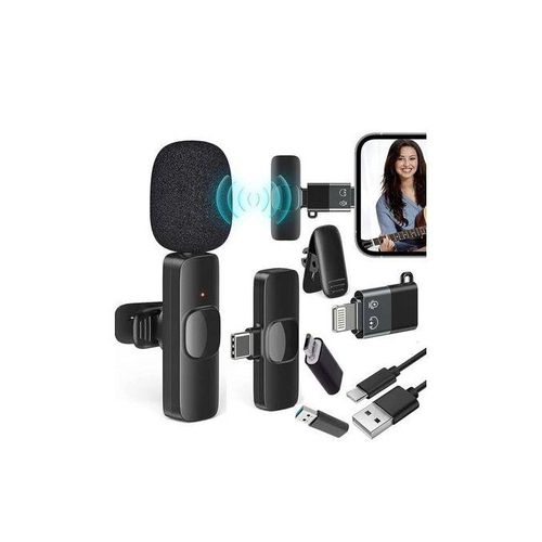 K8  Wireless Microphone for YouTube Facebook Live Stream Vlog Plug & Play Microphone