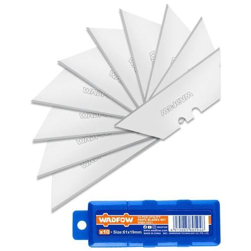 WADFOW Utility Knife Blades Set 10 Pcs 61mm X 19mm - Silver